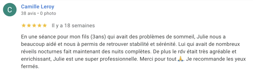 Témoignage kinésiologie bébé Paris